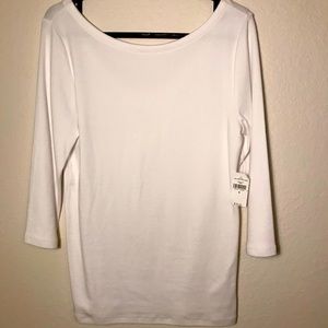 Gap! NWT! 3/4 sleeve white top